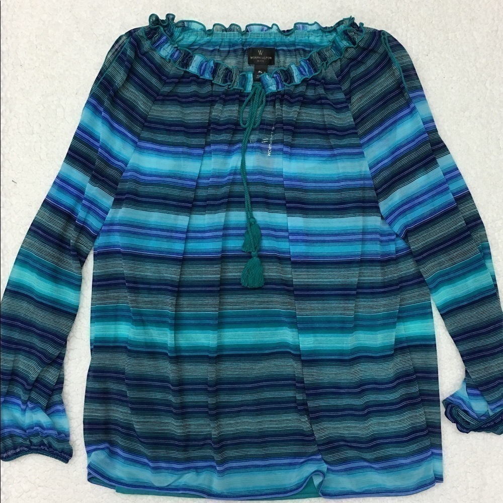Women's worthington cold shoulder long sleeve top